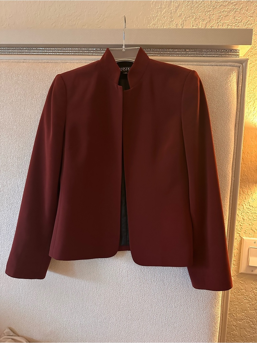 Kasper size 2P Deep Burgundy layering jacket business casual